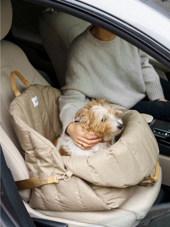 Hunting Pony Other - Beige Quilted Dog Car Seat and Carrier - Safe Comfortable Travel by Hunting Pony